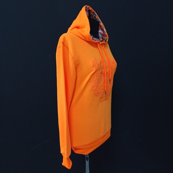 Kenzo Orange Tiger Embroidered Cotton Hoddie - Picture 4 of 6